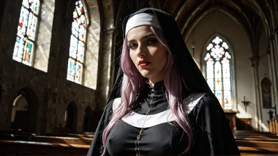 Cover for 'A Beautiful Nun Couldn't Resist My Dick And Started Sucking Me Off In Church (AI Generated) Aixxxshad'